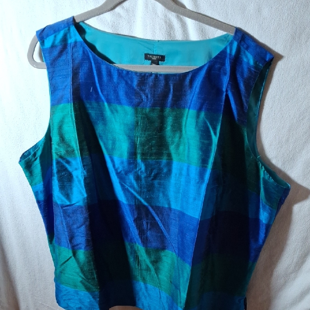 Talbots Blue and Green Striped Tank Top (Can137)